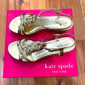 Kate Spade Gold Braided Espadrilles Size 10.